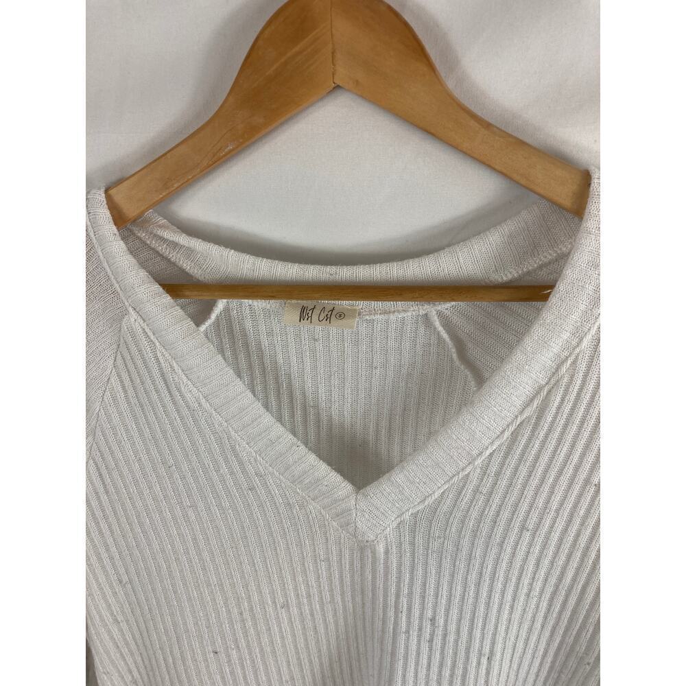 Wst Cst Ribbed long sleeve v neck top size small - Picture 2 of 3